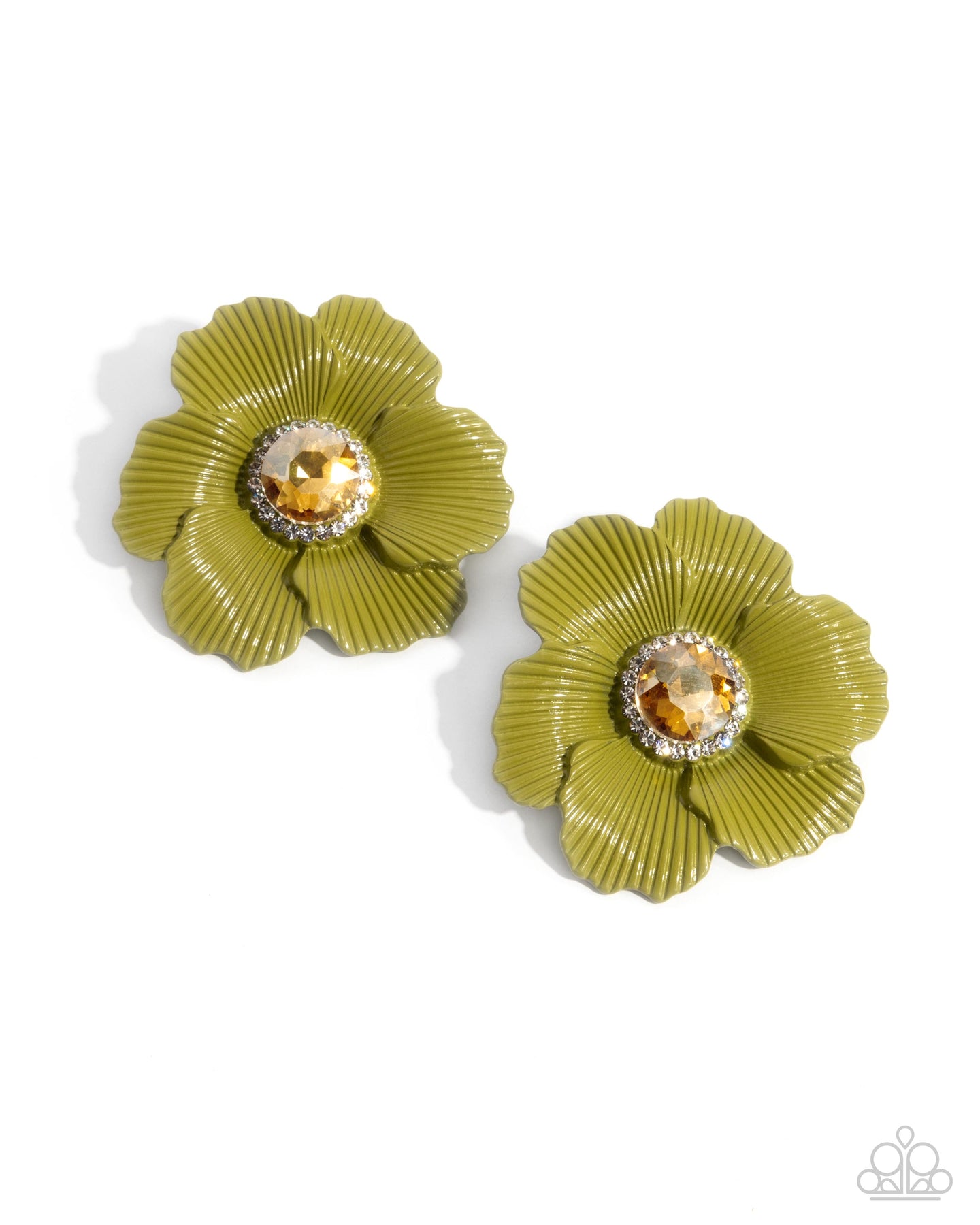 paparazzi-accessories-organic-growth-green-post earrings