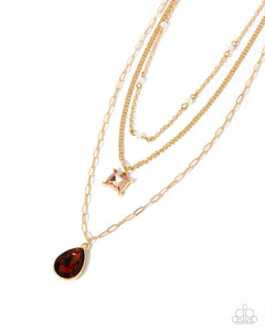 paparazzi-accessories-giddy-glitter-brown-necklace
