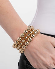 Load image into Gallery viewer, Refreshing Raindrops - Gold Bracelet - Paparazzi Jewelry
