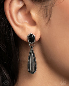 Festival Fame - Black Post Earrings - Paparazzi Jewelry