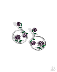 paparazzi-accessories-rose-to-you-purple-post earrings