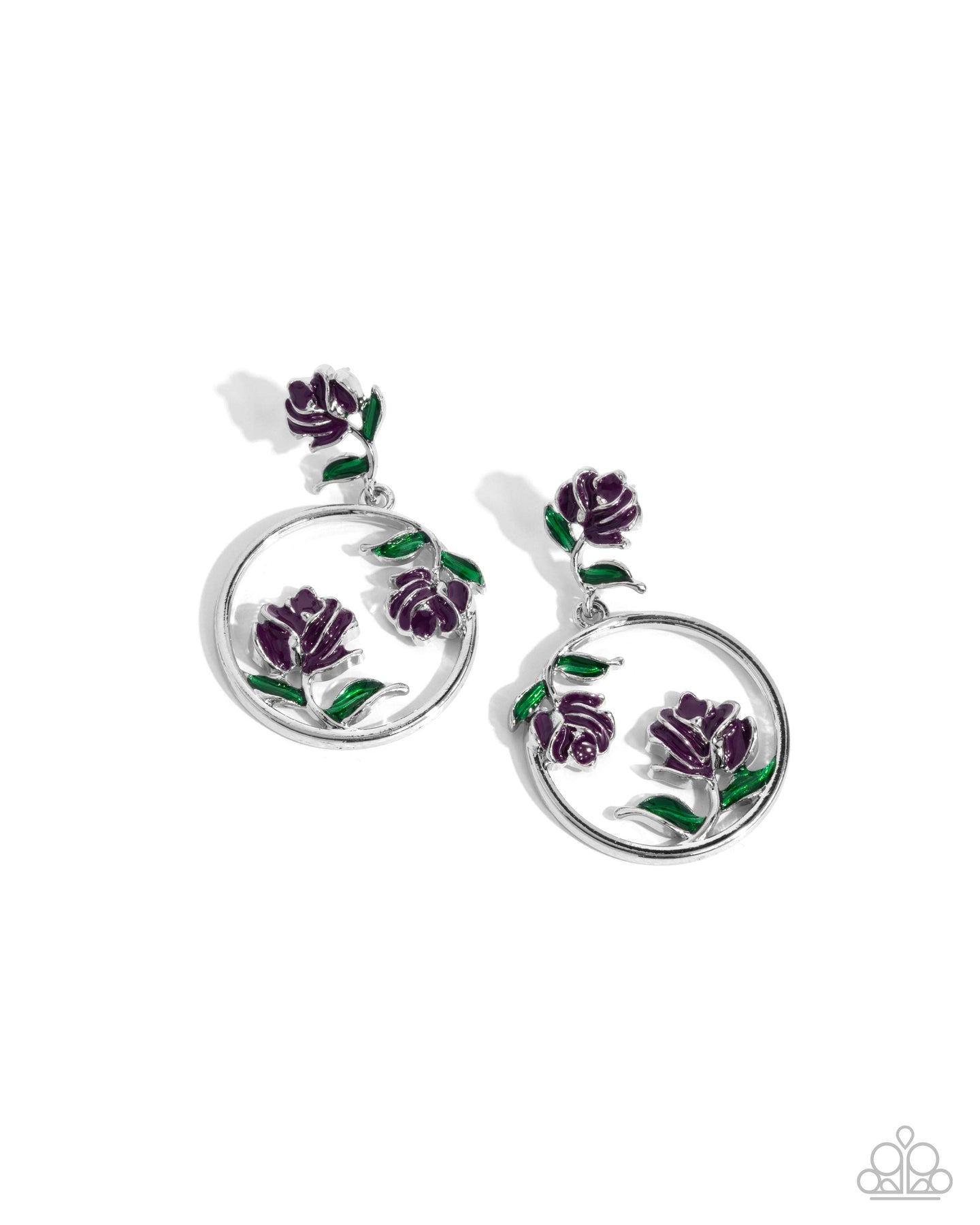 paparazzi-accessories-rose-to-you-purple-post earrings