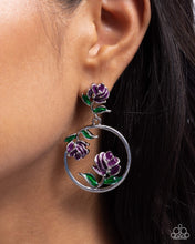 Load image into Gallery viewer, ROSE to You - Purple Post Earrings - Paparazzi Jewelry
