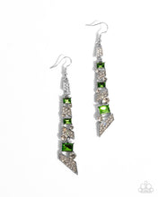 Load image into Gallery viewer, paparazzi-accessories-cascading-cred-green-earrings
