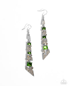 paparazzi-accessories-cascading-cred-green-earrings