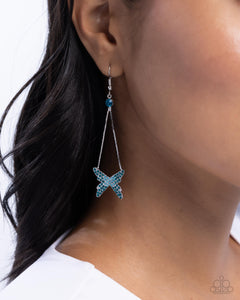 Pick A FLIGHT - Blue Earrings - Paparazzi Jewelry