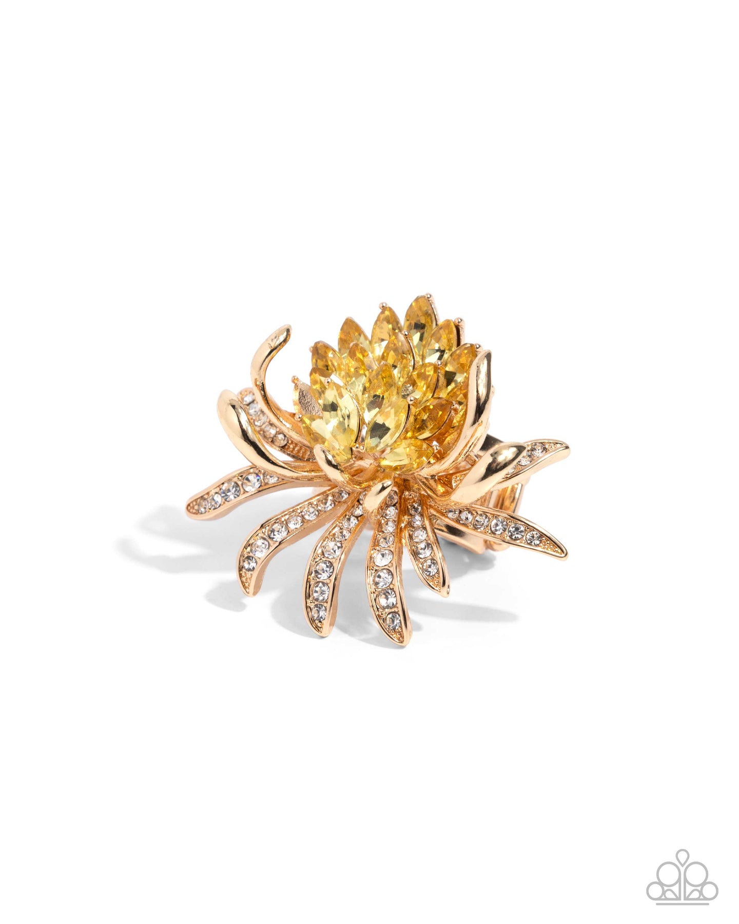 paparazzi-accessories-lotus-legacy-yellow-ring