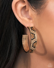 Load image into Gallery viewer, Cheetah Clique - Gold Earrings - Paparazzi Jewelry
