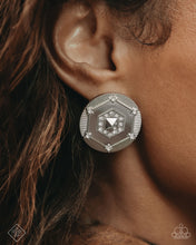 Load image into Gallery viewer, Enfolded Edge - White Post Earrings - Paparazzi Jewelry
