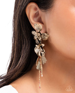 Classical Cadenza - Gold Post Earrings - Paparazzi Jewelry