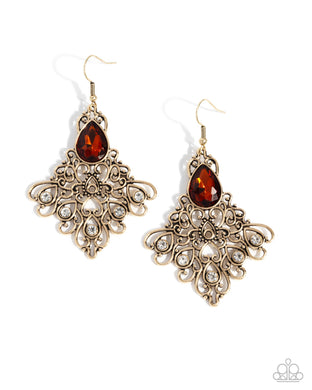 paparazzi-accessories-lattice-legacy-brown-earrings