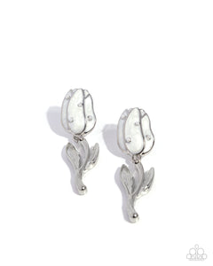 paparazzi-accessories-timeless-tulip-white-post earrings