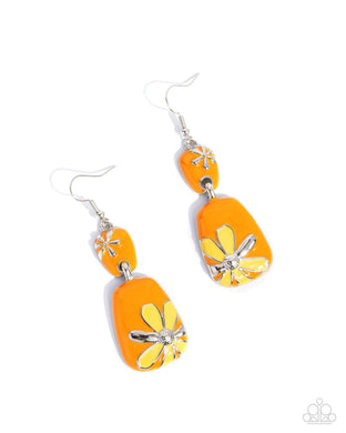 paparazzi-accessories-floral-familia-orange-earrings