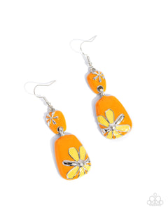paparazzi-accessories-floral-familia-orange-earrings
