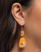 Load image into Gallery viewer, Floral Familia - Orange Earrings - Paparazzi Jewelry
