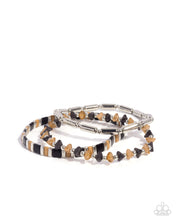Load image into Gallery viewer, paparazzi-accessories-serendipitous-stack-black-bracelet
