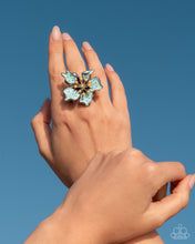 Load image into Gallery viewer, Fast Florals - Blue Ring - Paparazzi Jewelry
