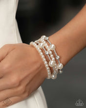 Load image into Gallery viewer, Adorably Amiable - White Bracelet - Paparazzi Jewelry

