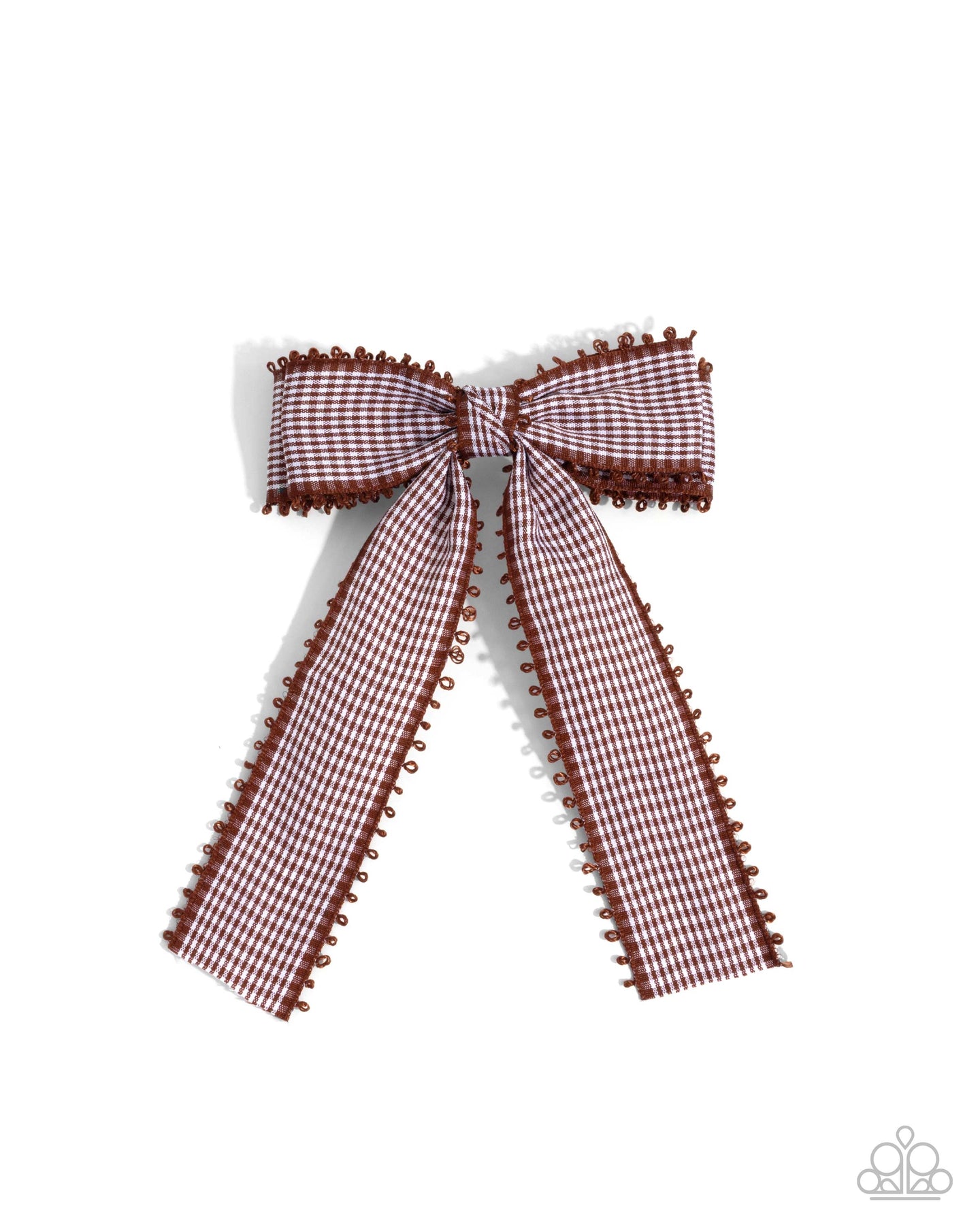 paparazzi-accessories-checkered-chic-brown-hair clip