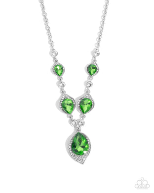 paparazzi-accessories-spades-of-shimmer-green-necklace