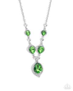 paparazzi-accessories-spades-of-shimmer-green-necklace