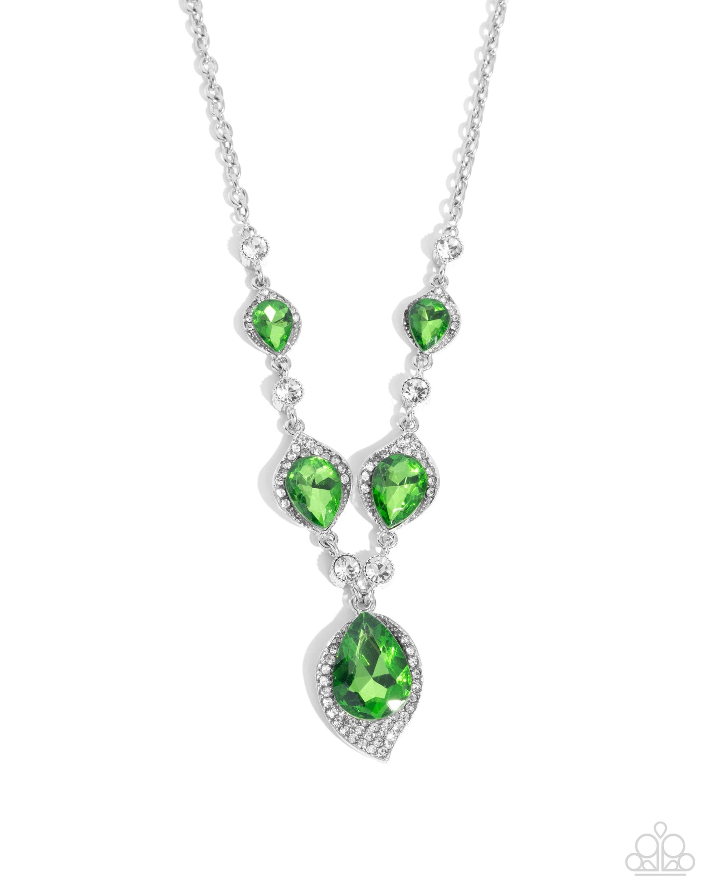 paparazzi-accessories-spades-of-shimmer-green-necklace