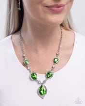 Load image into Gallery viewer, SPADES of Shimmer - Green Necklace - Paparazzi Jewelry

