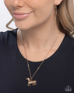 Darling Dachshund - Gold Necklace - Paparazzi Jewelry