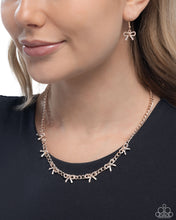 Load image into Gallery viewer, BOW the Knee - Rose Gold Necklace - Paparazzi Jewelry
