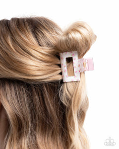Petite Print - Pink Hair Clip - Paparazzi Jewelry