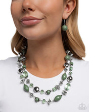 Load image into Gallery viewer, Eye-Catching Earnings - Green Necklace - Paparazzi Jewelry
