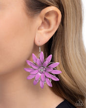Load image into Gallery viewer, Floral Feeling - Purple Earrings - Paparazzi Jewelry
