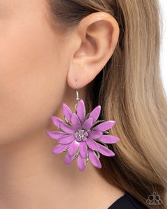 Floral Feeling - Purple Earrings - Paparazzi Jewelry