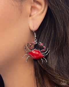 Colorful Crab - Red Earrings - Paparazzi Jewelry