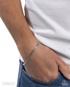 Macho Moment - Silver Mens Necklace - Paparazzi Jewelry