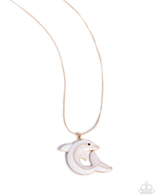 paparazzi-accessories-dolphin-dive-gold-necklace