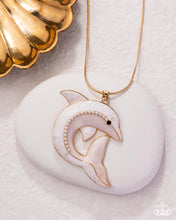 Load image into Gallery viewer, Dolphin Dive - Gold Necklace - Paparazzi Jewelry
