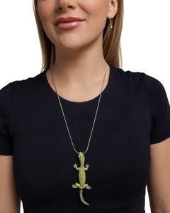 Salamander Statement - Green Necklace - Paparazzi Jewelry