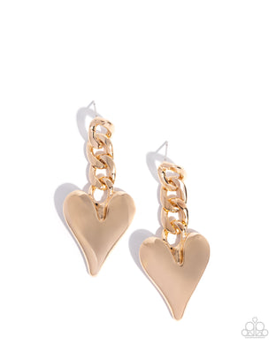 paparazzi-accessories-mechanic-match-gold-post earrings