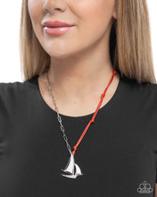 Load image into Gallery viewer, Sailboat Shimmer - Red Necklace - Paparazzi Jewelry
