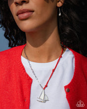Load image into Gallery viewer, Sailboat Shimmer - Red Necklace - Paparazzi Jewelry

