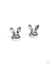 Load image into Gallery viewer, paparazzi-accessories-bodacious-bunny-silver-post earrings
