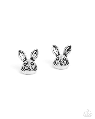 paparazzi-accessories-bodacious-bunny-silver-post earrings