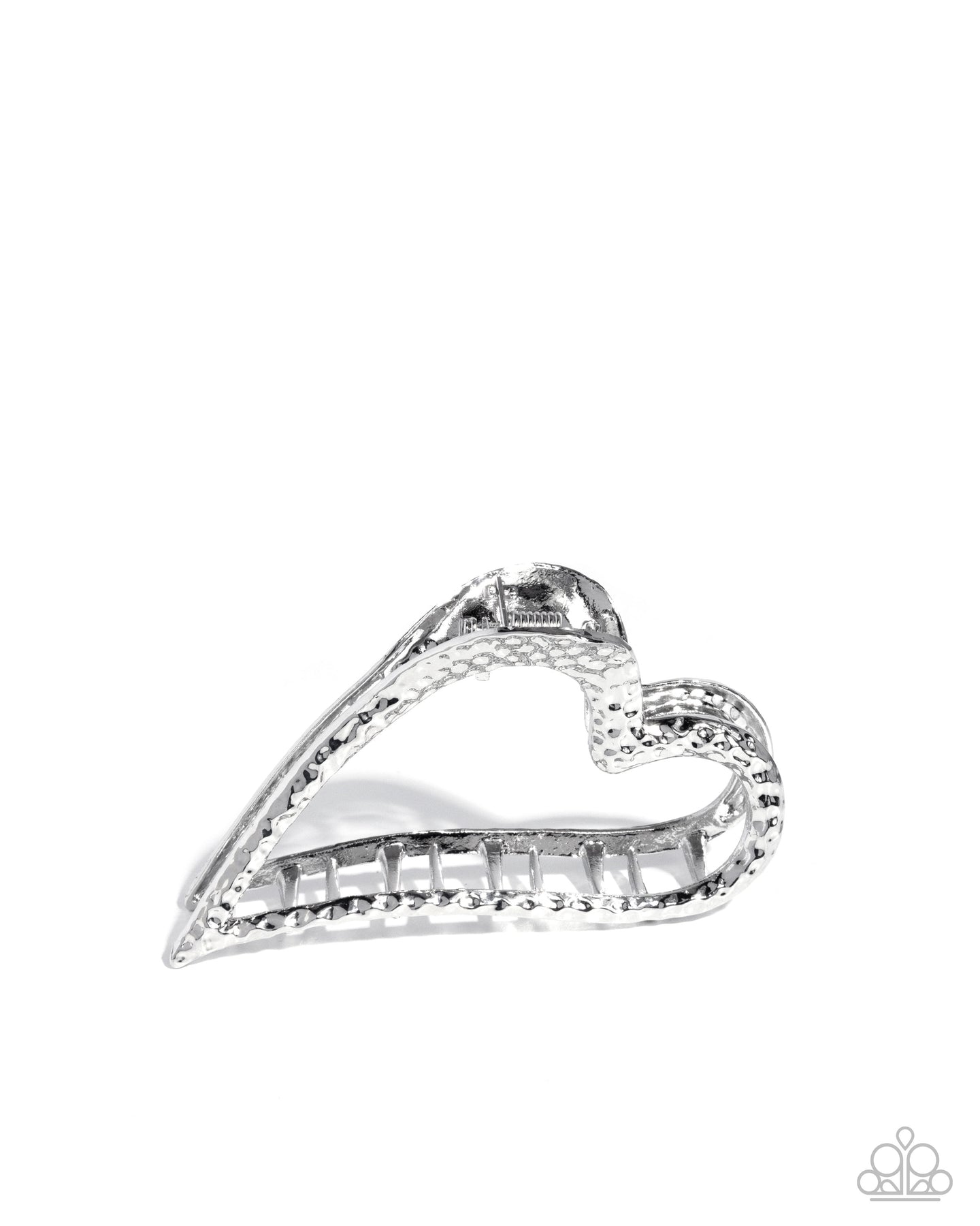paparazzi-accessories-heartfelt-hint-silver-hair clip