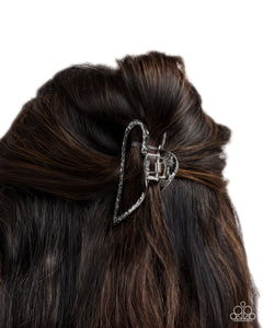 Heartfelt Hint - Silver Hair Clip - Paparazzi Jewelry
