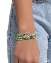 Load image into Gallery viewer, Candlelight Cascade - Green Bracelet - Paparazzi Jewelry
