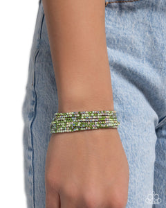 Candlelight Cascade - Green Bracelet - Paparazzi Jewelry