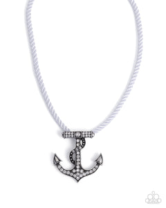 paparazzi-accessories-anchored-allure-white-necklace