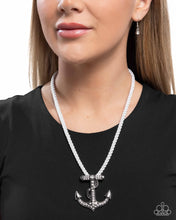 Load image into Gallery viewer, Anchored Allure - White Necklace - Paparazzi Jewelry
