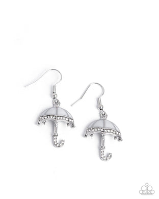 paparazzi-accessories-unrivaled-umbrella-white-earrings